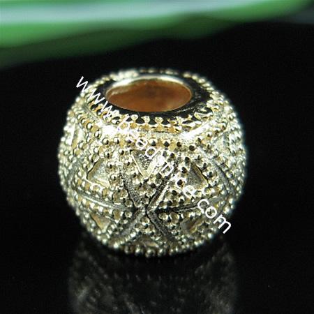 925 sterling silver european style bead,9x11mm,hole:approx 4.5mm,no ,