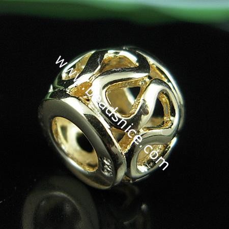 925 Sterling silver european style bead,8x10mm,hole:approx 4.5mm,no ,