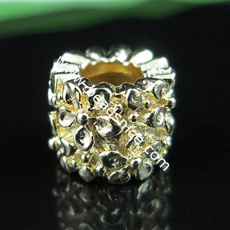 925 Sterling silver european style bead,7.5x9.5mm,hole:approx 4mm,no ,