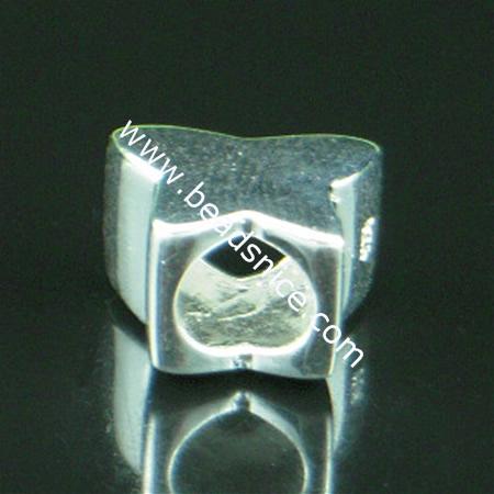 925 Sterling silver bali european style bead,7x10mm,hole:approx 4mm,no ,