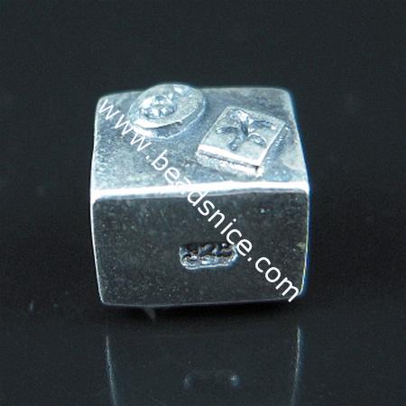 925 Sterling silver bali european style bead,7x8.5mm,hole:approx 4mm,no ,