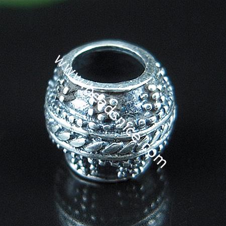 925 Sterling silver bali european style bead,8x9.5mm,hole:approx 4.5mm,no ,