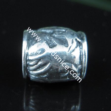 925 Sterling silver bali european style bead,9x8.5mm,hole:approx 5mm,no ,