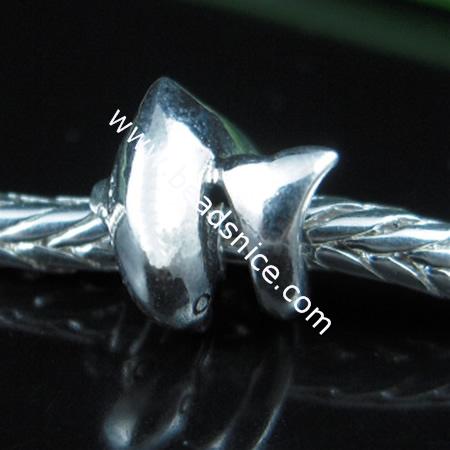 European style bead,925 sterling silver bali bead,animal,9.5x9mm,hole:approx 5mm,no ,