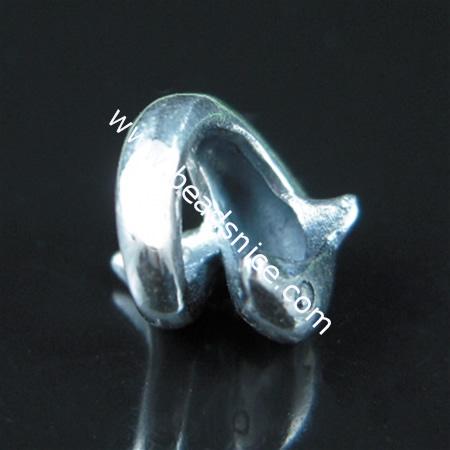 European style bead,925 sterling silver bali bead,animal,9.5x9mm,hole:approx 5mm,no ,