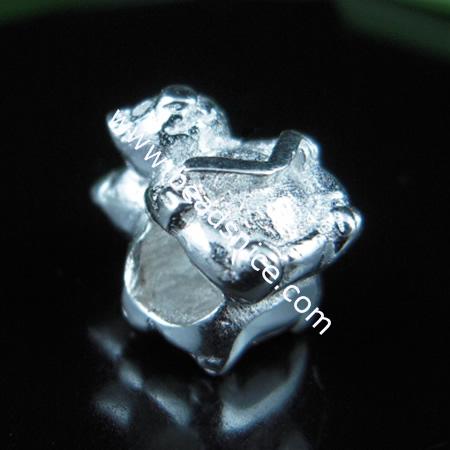 European style bead,925 sterling silver bead,10x8mm,hole:approx 4mm,no ,