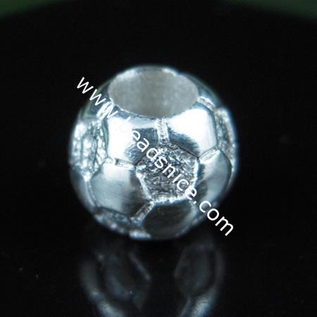 European style bead,925 sterling silver bead,8.5x9.5mm,hole:approx 4.5mm,no ,