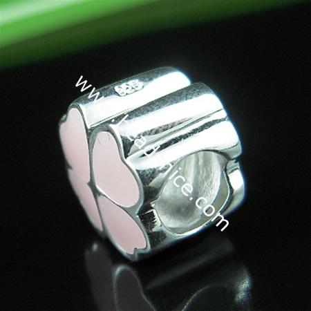 925 sterling silver enamel charm european style bead,9x9.5mm,hole:approx 5mm,