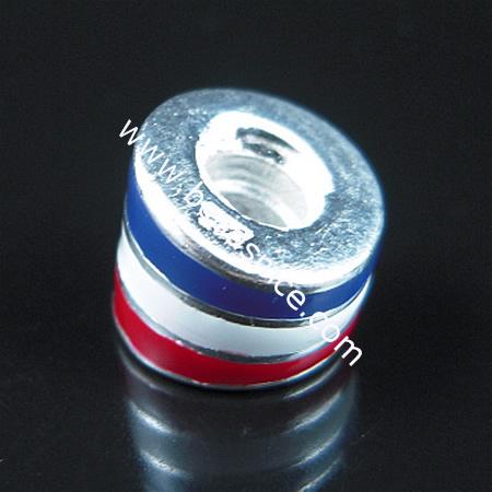 925 Sterling silver enamel charm european style bead,9x10mm,hole:approx 4mm, ,