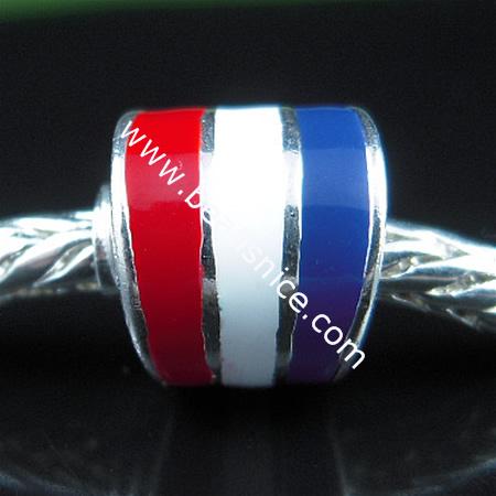925 Sterling silver enamel charm european style bead,9x10mm,hole:approx 4mm, ,