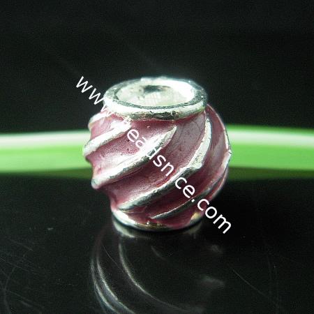 Enamel Charm European beads style, alloy, no , Pb-free & Ni-free & Cd-free & Zn-free,11.5x13.5mm, Inside Diameter:5mm, 
