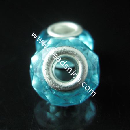 Crystal European Beads, With Brass Core, Rondelle, 9x13.5mm, Hole:Approx 4.5mm