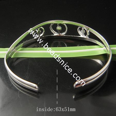 Jewelry Brass Bracelet,Inside:63x51mm,Base Diameter:10mm & 7mm, Lead Safe,Nickel Free,