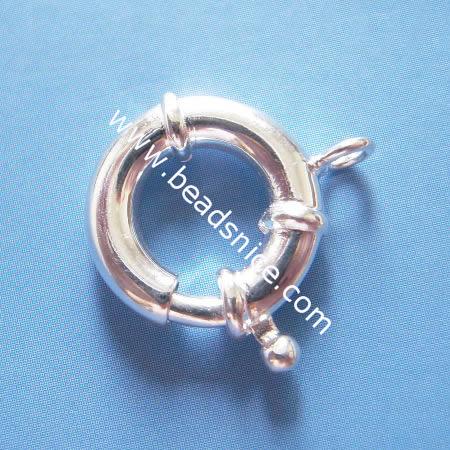 Sterling Silver Spring Rings Clasps,15mm,