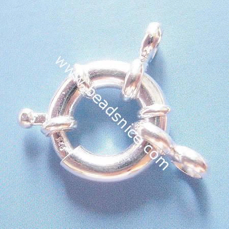 Sterling Silver Spring Rings Clasps,15mm,