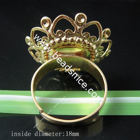 Brass Filigree Ring Base,size: 8,flower