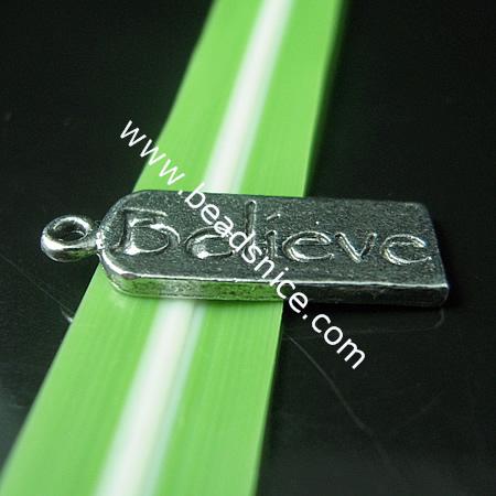 Alloy  Pendant,Nickel Free,Lead Free,22X8mm，Hole:about 1mm,