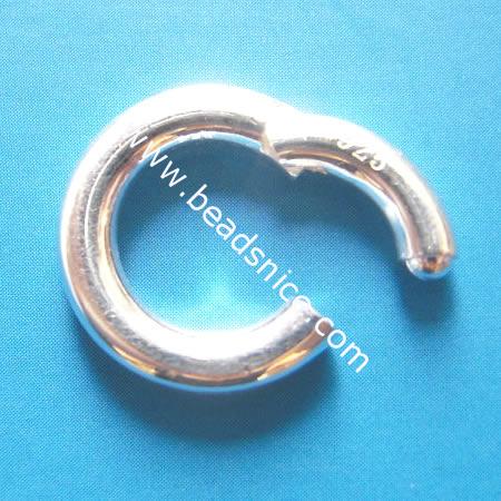 Sterling Silver Jumprings, Split Ring, 15mm,inside diameter:9.5mm,3mm thick,