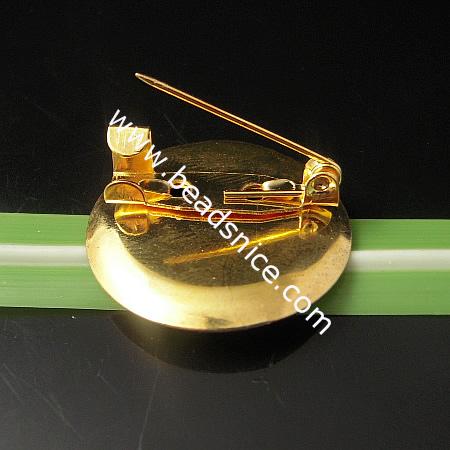 Brass Brooch Findins,Base Diameter:23mm,Lead Safe,Nickel Free,