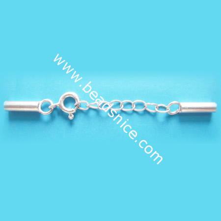 Sterling silver clasp,tube:10x3mm,clasp:11x6mm,chain 3x4.5mm,26mm long,