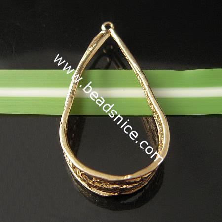 Brass Filigree Pendant ,Base Diameter;33x18mm,Hole:about 1mm,Lead-Safe ,Nickel-Free,