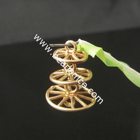 Brass Filigree Pendant ,18x13mm,Hole:about 2mm,Lead-Safe ,Nickel-Free,