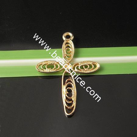 Cross pendant，brass,lead-safe,nickel-free,