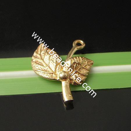 Tree pendant,brass,lead-safe,nickel-free,leaf,