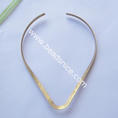 Brass necklace,6x1.5mm & 155x120mm,nickel free,lead safe,