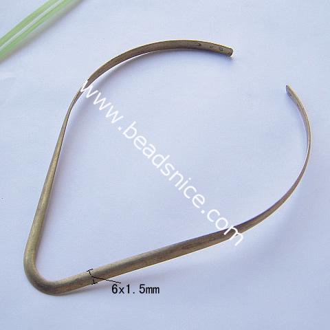Brass necklace,6x1.5mm & 155x120mm,nickel free,lead safe,
