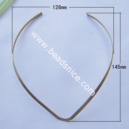 Brass necklace,4x1mm & 145x128mm,nickel free,lead safe,