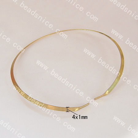Brass necklace,4x1mm ,inside diameter:116mm,nickel free,lead safe,