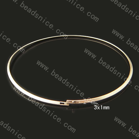 Brass necklace,3x1mm,inside diameter:127mm,nickel free,lead safe,