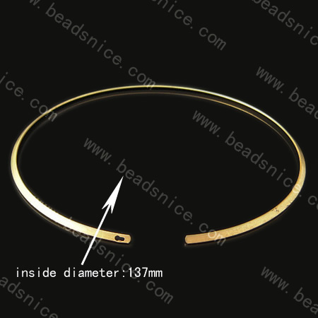 Brass necklace,3x1mm,inside diameter:137mm,nickel free,lead safe,
