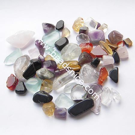  Mixed Gemstone Beads, no hole, 10-40mm,