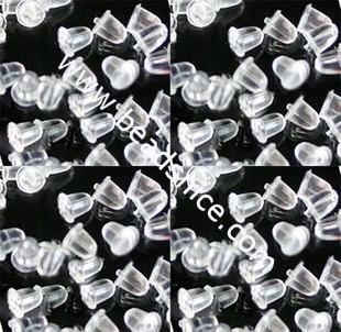 Jewelry earring findings, plastic, translucent, 4x4mm,