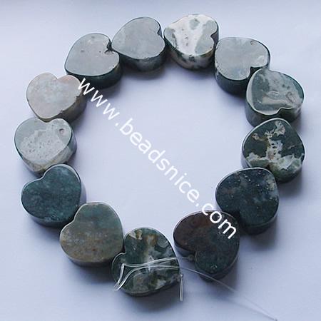 Indian agate natural ,29.5x30.5x12mm,length:14 inch,hole:approx 0.8mm,heart,