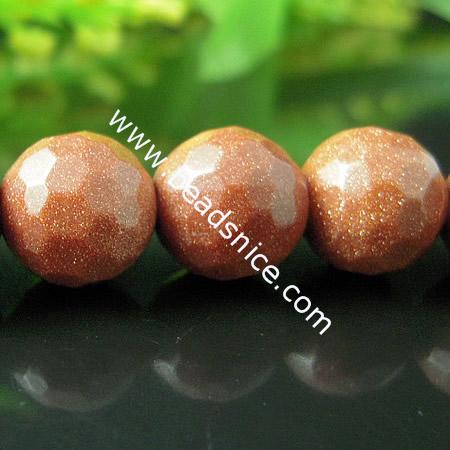 Gold Sand Stone,8mm,14 inch,Hole:about 1mm,