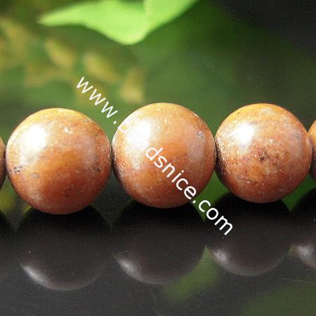 Chinese Yellow Jasper Picture Natural,14mm,16 inch,Hole:About 1.2mm,