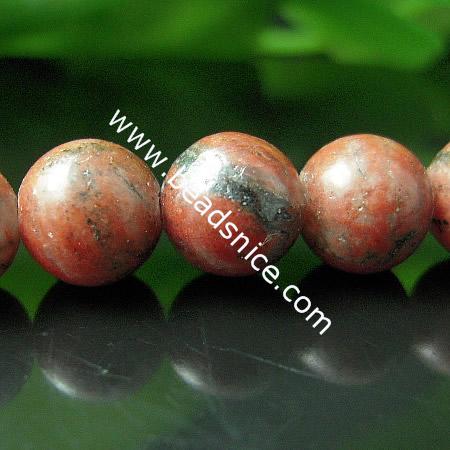 Sesame Red Natural,8mm,16 inch,Hole:About 1.2mm,
