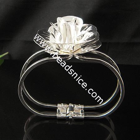 Iron bracelet,inside diameter:65x43mm,flower:41.5x41.5mm,nickel free,lead safe,