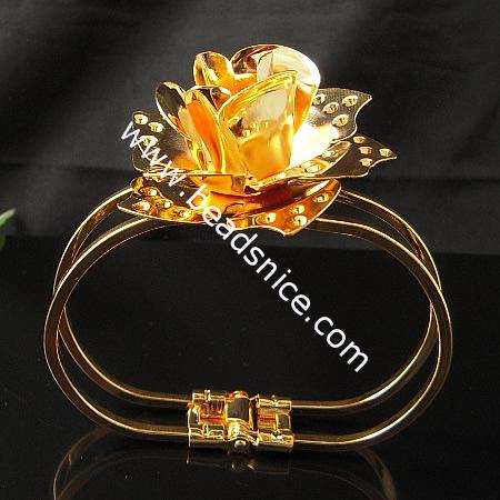 Iron bracelet,inside diameter:65x43mm,flower:42.5x42.5mm,nickel free,lead safe,