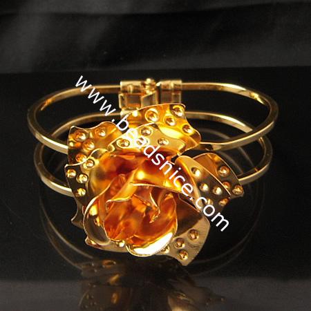 Iron bracelet,inside diameter:65x43mm,flower:42.5x42.5mm,nickel free,lead safe,