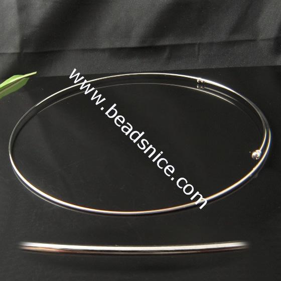 Brass necklace,inside diameter:130mm,1mm thick,4mm bead,nickel free,lead safe,