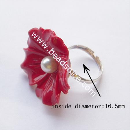 Resin brass finger ring,size:6