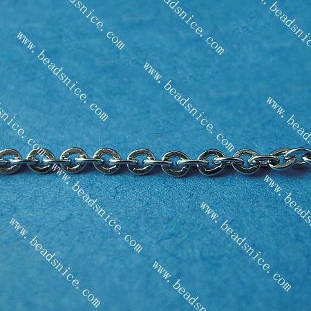 Stainless Steel Chain,Thickness:0.4mm,1.6x1.9mm,Lead-Safe,Nickel-Free,