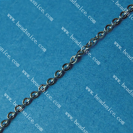 Stainless Steel Chain,Thickness:0.4mm,1.6x1.9mm,Lead-Safe,Nickel-Free,