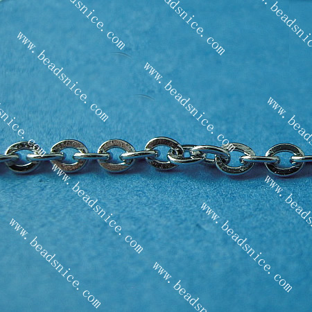 Stainless Steel Chain,Thickness:0.5mm,2.0x2.4mm,Lead-Safe,Nickel-Free,