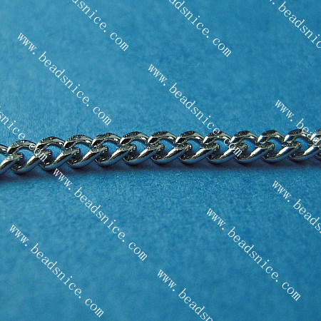 Stainless Steel Curb Chain for women jewelry ,Thickness:0.6mm,2.3x2.9mm,Lead-Safe,Nickel-Free,