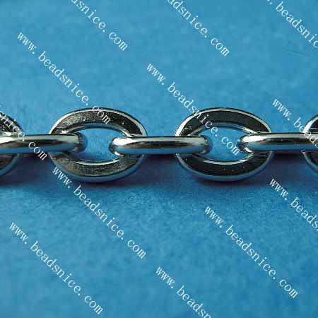 Stainless Steel Chain,Thickness:1.2mm,4.6x5.9mm,Lead-Safe,Nickel-Free,